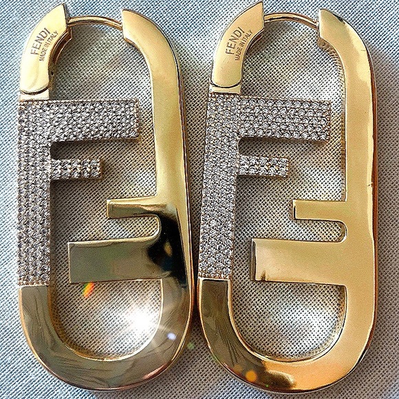 Fendi Jewelry - FIRM FLOOR PRICE Exquisite Authentic Fendi O’Lock Crystal Earrings with box